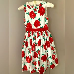 Janie and Jack Girls Special Occasion Red Rose Dress (size 7)